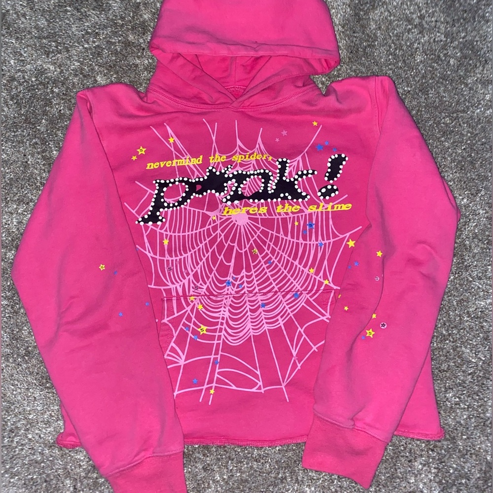 pink spider hoodie